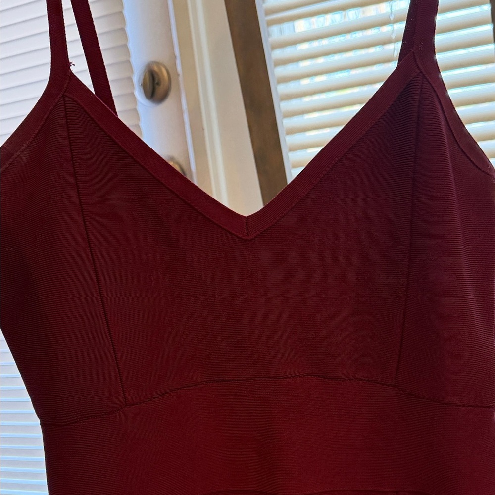 Elegant Burgundy Bandage Dress